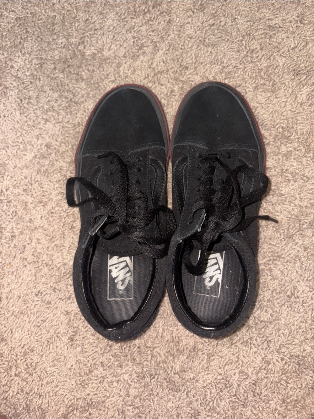 Vans Black Low-Top Sneakers with Red Accent
